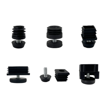 Adjustable Plastic Furniture Legs with Threaded Stem and Leveling Feet