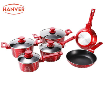 Set di pentole in alluminio antiaderente metallico - 10 pezzi