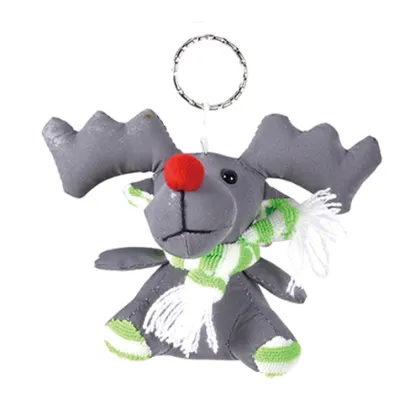 Reflective safety key ring deer with scarf