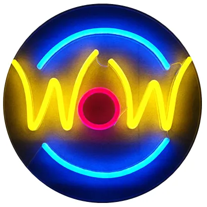 wow led neon sign
