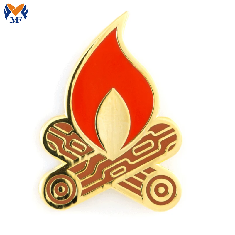 Metal Gold Custom Design Campfire Pin