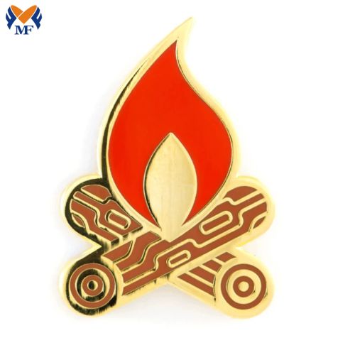 Metal Gold Custom Design Campfire Pin