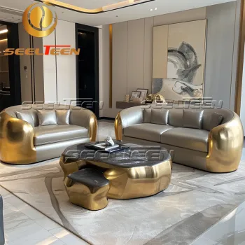 Luxury Black and Gold Leather Recliner Couch for Comfortable Living Room Seating