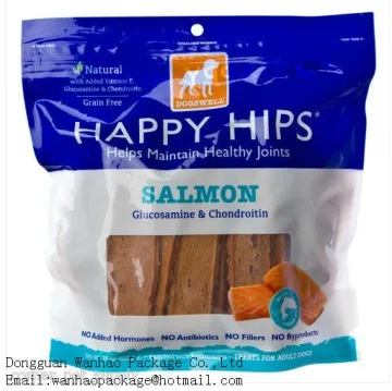 Dog treat food packaging bag with clear window / dog food packagig bag