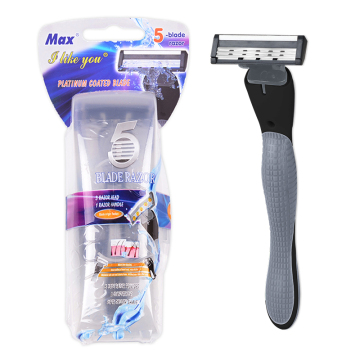 Max Brand 1 Handle + 3 Cartridge Razor with Five-Blade System
