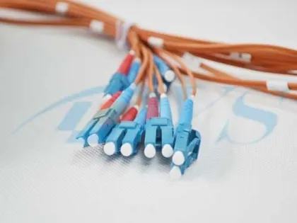 Orange Optical Fiber Patch Cord , Pre-terminated Fibre Optic Cable Lc