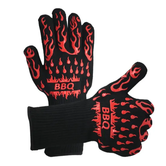 OEM Hot Sale Heat Resistant Silicone BBQ Oven Mitts for Grilling & Baking