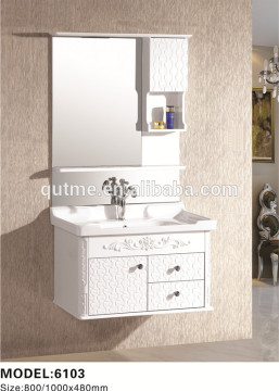 Autme PVC stainless steel white bathroom cabinet vanity