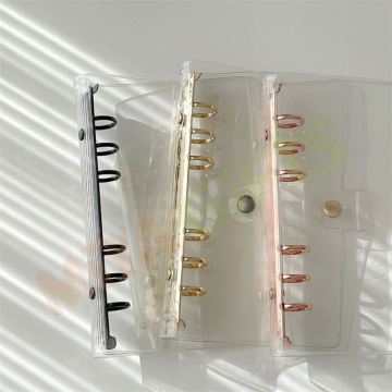 Rose Gold 25mm Ring Transparent Vinyl PVC Planner Notebook Cover Case
