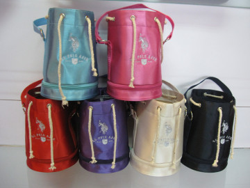 Wholesale Promotional Colorful Satin Drawstring Bag/Bottle Cover/Drink Holder
