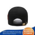 Topi Bisbol Bordir Patch Hitam Dicuci