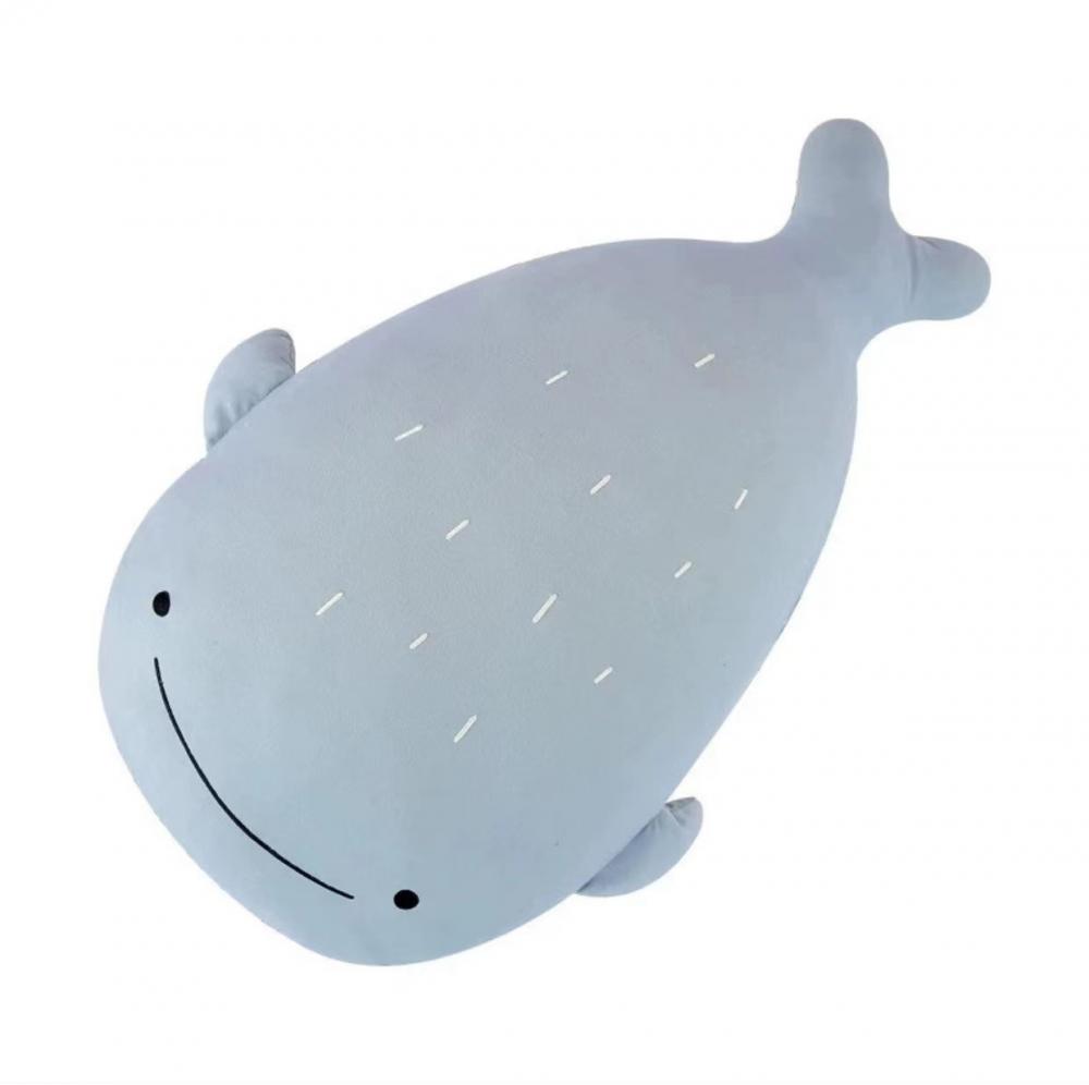 Oreiller en peluche simulé de baleine bleue