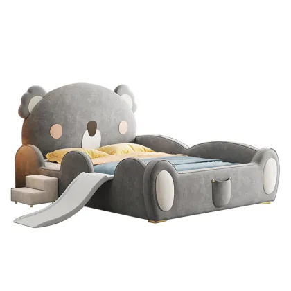 Modern Kids Bedroom Furniture: High-Quality Bear Bed with Under-Bed Storage