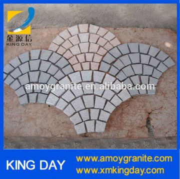 fan shaped cobble stone on mesh (Factory Directly+Good Price)