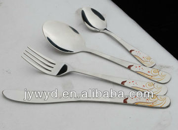 Newly design stainless steel dinnerware with flower patterns
