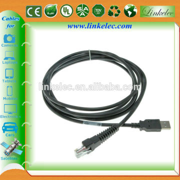 Straight/Coiled Barcode Scanner Cable USB RJ45 RS232 PS2 cable