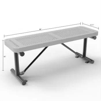 OEM 48" Heat Resistant Gray Metal Steel Thermoplastic Outdoor Bench