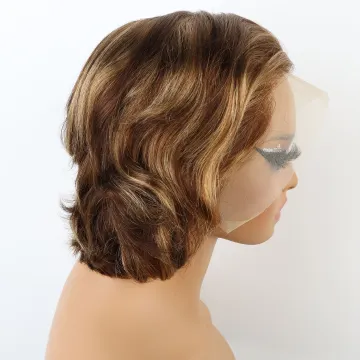 Short pixie Cut Lace Front Human Hair Wig