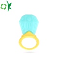 Cute Cartoon Diamond Silicone Teether Rings for Baby/Infant