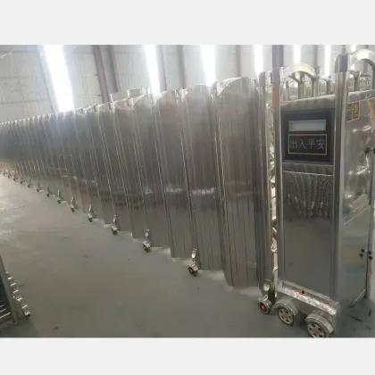 Luxury Modern Automatic Accordion Folding Driveway Gate Wrought Iron Telescopic Electric Sliding Turnstile