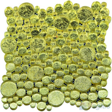 Bubble Gold Leaf Luxury Glass Mosaic Tile