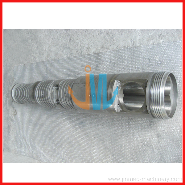 Bimetallic conical twin screw and barrel for plastic extrusion machines