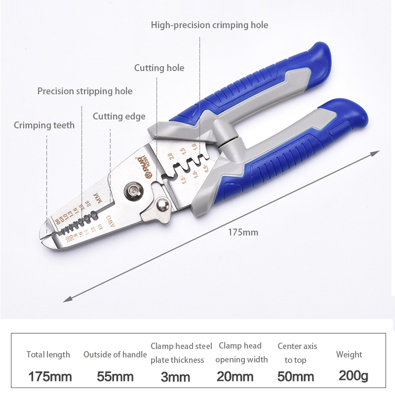 Factory Outlet  Manual Crimping Hand Tool Wire Stripper Plier Multifunctional Cable Cutting Pliers