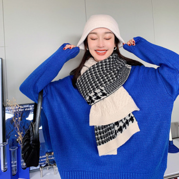 2020 Luxury Brand Houndstooth Scarf for Women plaid Knitted Wool warm scarf Female winter scarves shawls Blanket Scarfs