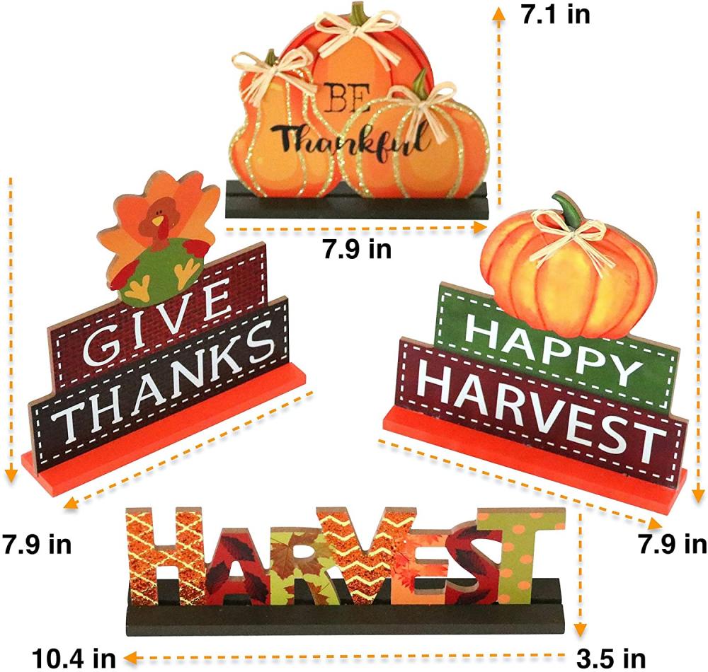 4パックの装飾サイン収穫テーブル装飾