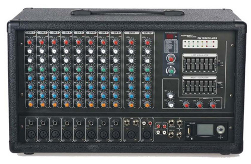 Professionell 10-kanals Dj skåp Powered Mixer Pm1002fx-mp3