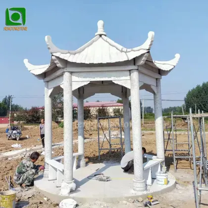 Chinese Style Granite Outdoor Pavilion Sculpture