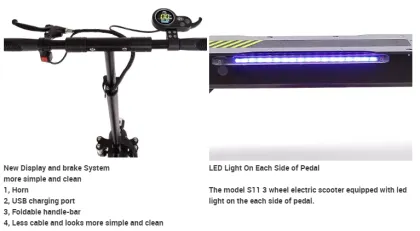 Foldable powerful 450W motors 3 wheel Electric scooter