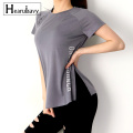 Loose Fit O-neck Yoga T-shirt Women Quick Dry Fitness Tops Workout Tee Running Dance Short-sleeved Gym Sport Shirts