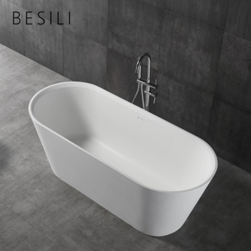 Modern Artificial Stone Deep Soaking Freestanding Bathtub