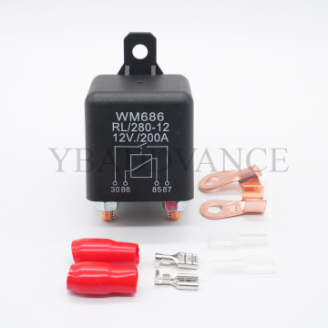 High Current Power WM686 4 Terminal DC 12V 200A Split Charge Relay for Heavy Duty Vehicles and Boats