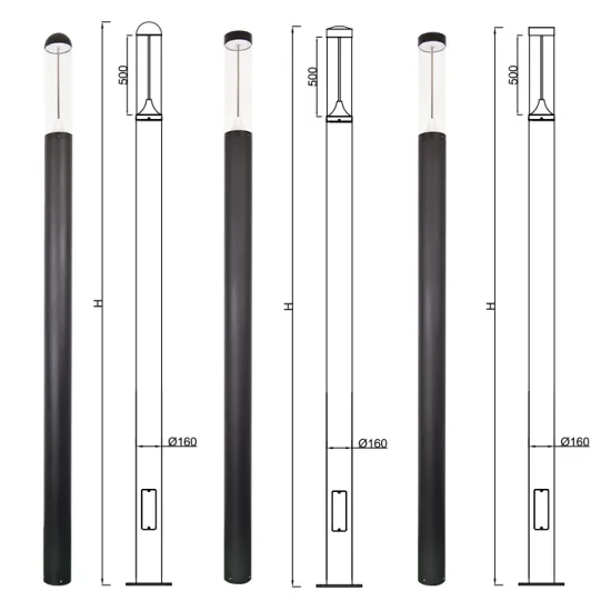 30W-50W LED Garden Lighting Column Pole Light - Dia 160mm