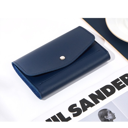 Luxury Leather Wallet with Elegant Button Jewelry Boxes