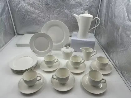 ceramic white tea set art