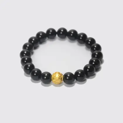 Bead Bracelet with Bear Pendant