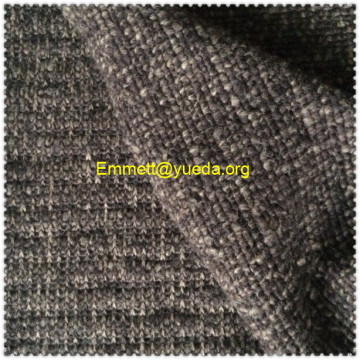 Camel Grey melange combo jacquard knit boiled merino wool fabric for overcoat