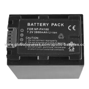 Li-ion Camera Battery for Sony, NP-FH100, 7.2V 3,800mAh
