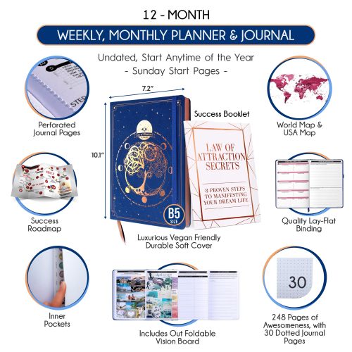 Weekly Life Planner 12 Month Undated Weekly Monthly Life Planner Journal Supplier