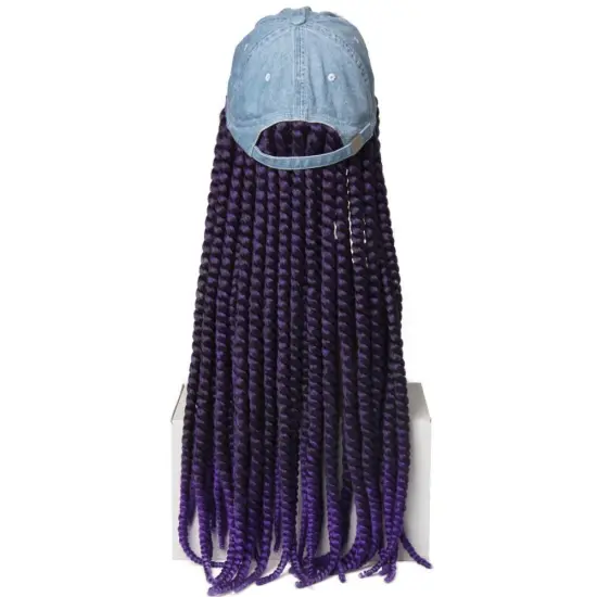 Twist Hair Wigs Synthetic Black Hat Attached hat With Baseball Hat With Goddess Locs Wig