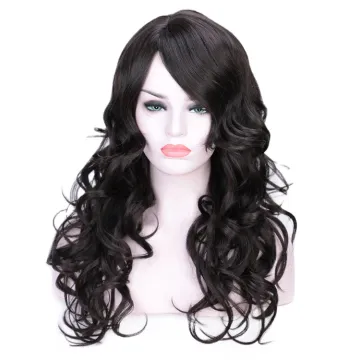Heat Resistant Synthetic Long Wavy Black Body Wave Cosplay Party Fashion Fiber Hair Wig For Black Women Wigs
