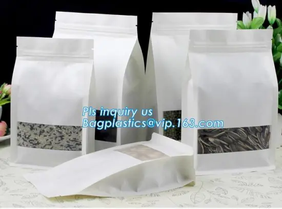 Packaging bag for dry food zipper box pouch kraft paper bag, Stand Up Zipper Pouch Brown Kraft Paper Dried Food Packaging Bags W
