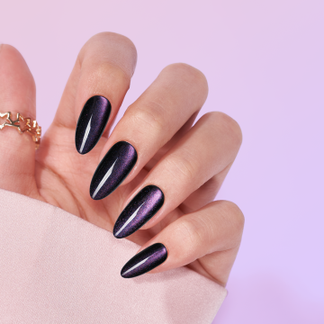 Black et pourpre Cat Eye Faux Nail