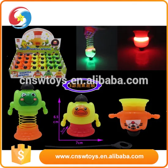 spinning top with spring washer toy light music