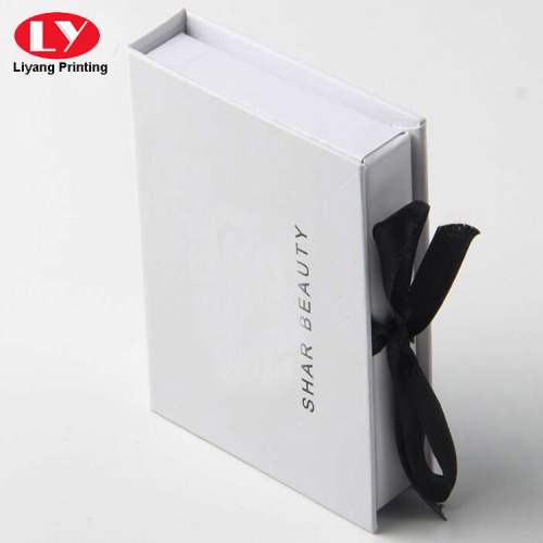 White Rigid Magnetic Folding Box Ribbon Closure