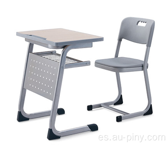 Mesa y silla de escuela de metal