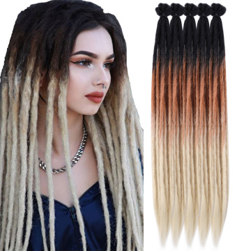 Dreadlocks Locs Crochet Hair Extensions Dread Locs Braid Hair Solid And Ombre Color Long And Straight Synthetic Fiber Dreadlocs